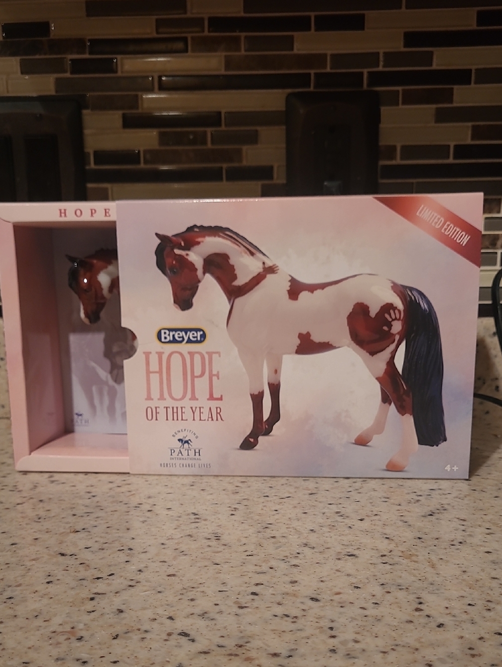 Breyer Pinto Horse Model - White & Chestnut with Black Mane